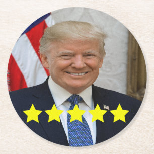President Donald Trump Approval Rating Round Paper Coaster