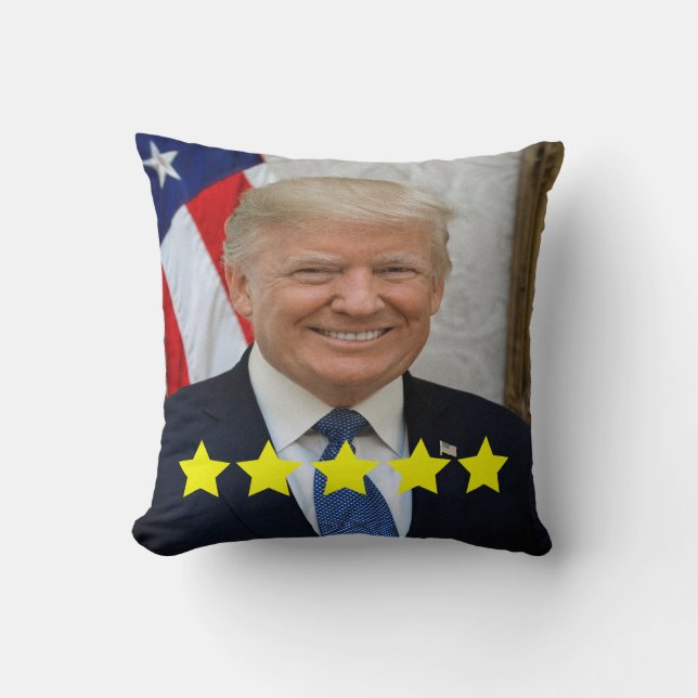President Donald Trump Approval Rating Throw Pillow (Front)