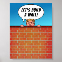 President Donald Trump Build a Wall Funny Cartoon