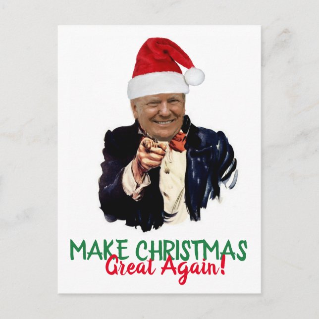 President Donald Trump Christmas Holiday Postcard (Front)