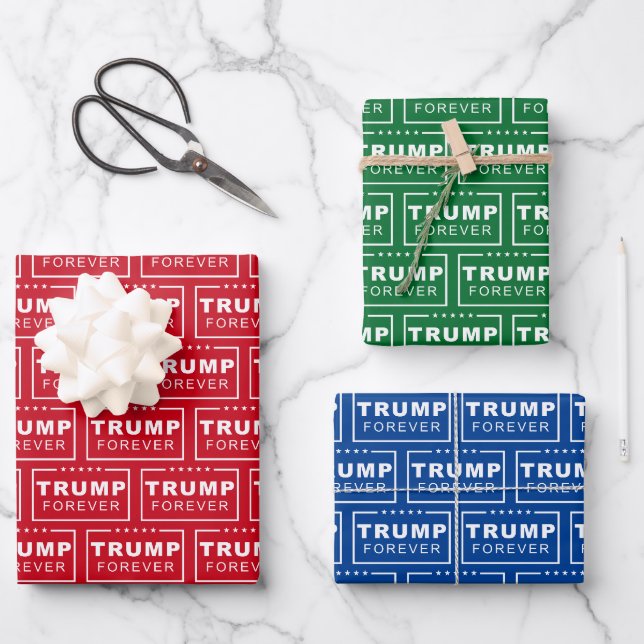 President Donald Trump Forever Christmas Wrapping Paper Sheet (Front)