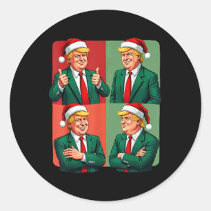 President Donald Trump Inauguration 2025 Retro Chr Classic Round Sticker