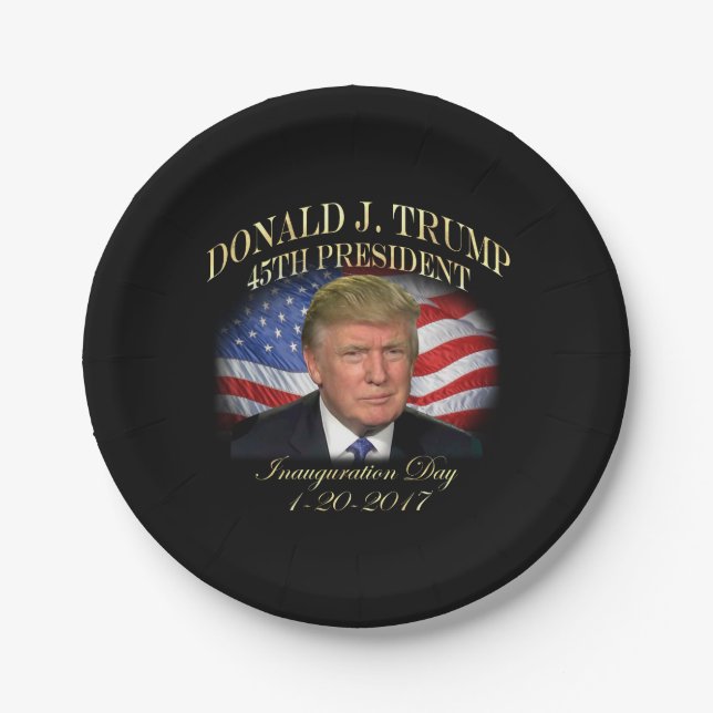 President Donald Trump Inauguration Commemorative Paper Plate (Front)