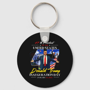 President Donald Trump Inauguration Day 2025 47th Keychain