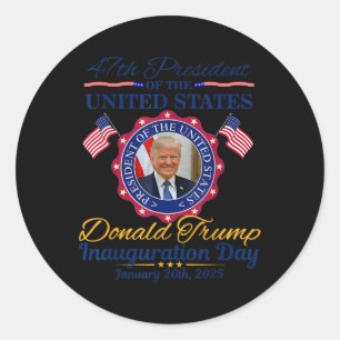 President Donald Trump Inauguration Day 2025 Memor Classic Round Sticker
