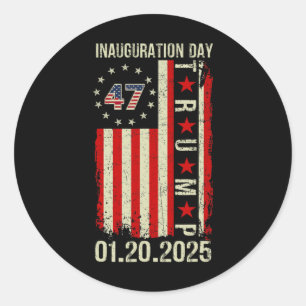 President Donald Trump Inauguration Day 2025 Memor Classic Round Sticker
