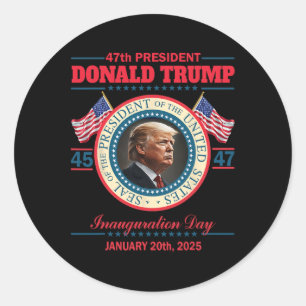 President Donald Trump Inauguration Day 2025 Memor Classic Round Sticker