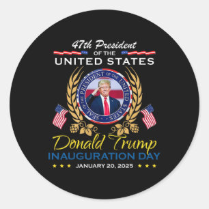 President Donald Trump Inauguration Day 2025 Memor Classic Round Sticker
