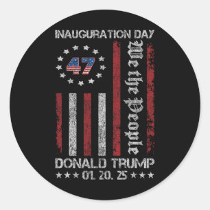 President Donald Trump Inauguration Day 2025 Memor Classic Round Sticker