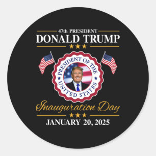 President Donald Trump Inauguration Day 2025 Memor Classic Round Sticker