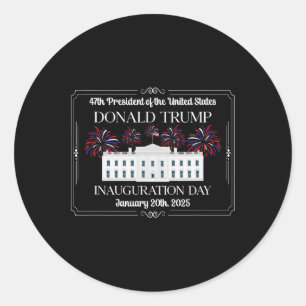 President Donald Trump Inauguration Day 2025 Memor Classic Round Sticker