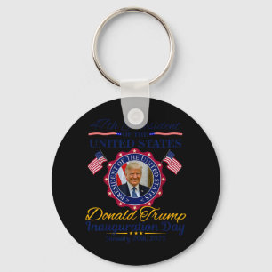 President Donald Trump Inauguration Day 2025 Memor Keychain