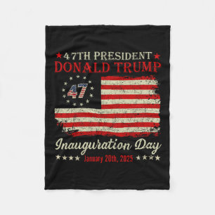 President Donald Trump Inauguration Day 2025 Vinta Fleece Blanket