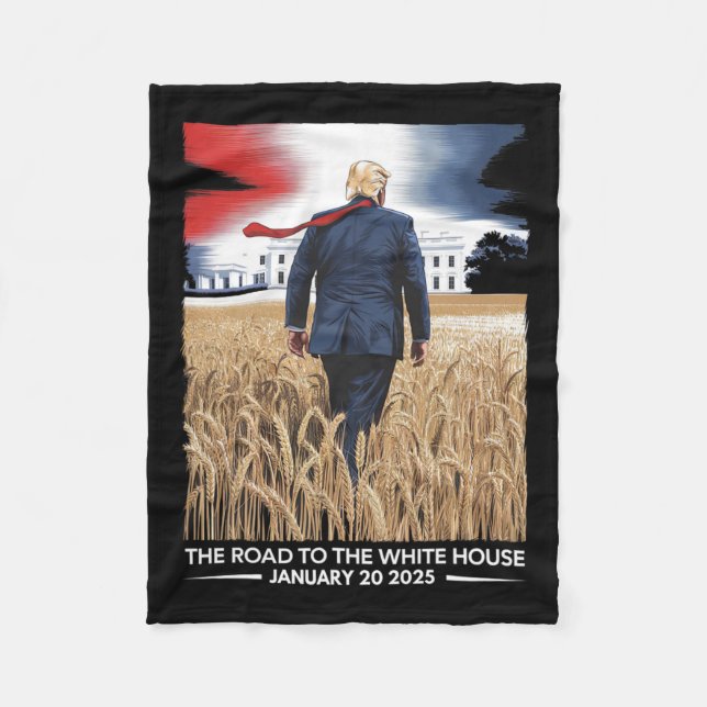 President Donald Trump Inauguration Day 2025 Vinta Fleece Blanket (Front)