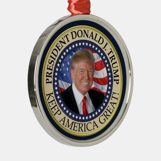 President Donald Trump Keep America Great Metal Ornament (Right)