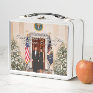 President Donald Trump & Melania Christmas 2017 Metal Lunch Box