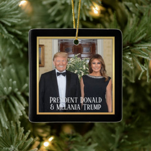 President Donald Trump & Melania Elegant 2020 Ceramic Ornament