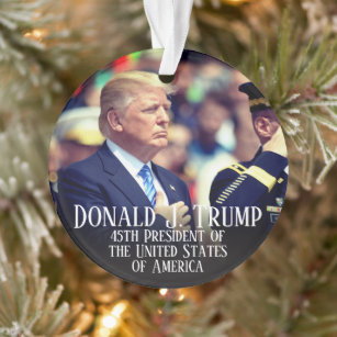President Donald Trump Photo Keepsake Ornament