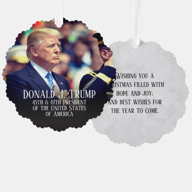 President Donald Trump Photo Keepsake Ornament Card (Front/Back)