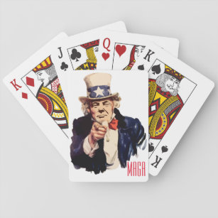 President Donald Trump portraying Uncle Sam Playing Cards