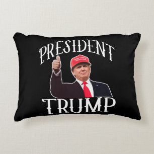 President Donald Trump Red Hat Thumbs Up Decorative Pillow