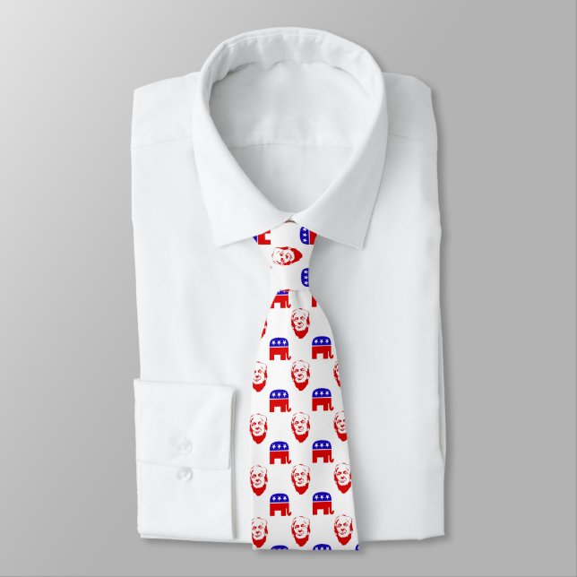 President Donald Trump Republican Emblem Tie (Tied)
