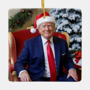 President Donald Trump Santa Hat Ornament