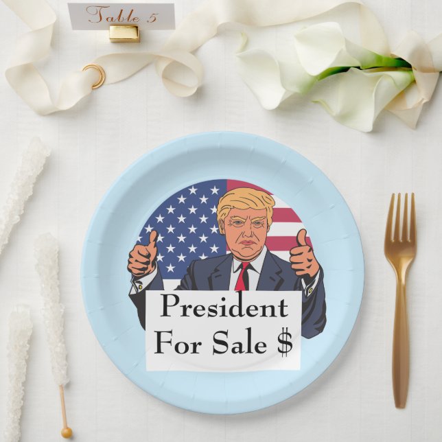 President For Sale Paper Plate (Wedding)