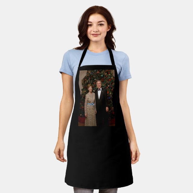 President George Bush, Laura Christmas White House Apron (Worn)
