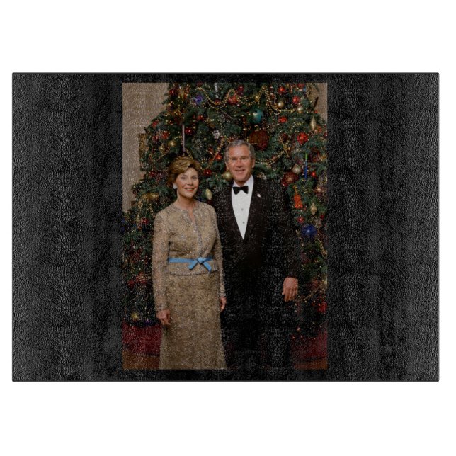President George Bush, Laura Christmas White House Cutting Board (Front)