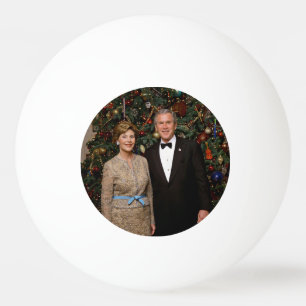 President George Bush, Laura Christmas White House Ping Pong Ball