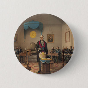 President George Washington as a Master Mason 2 Inch Round Button