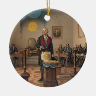 President George Washington as a Master Mason Ceramic Ornament