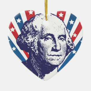 president George Washington Ceramic Ornament