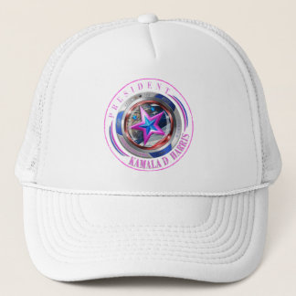 President Harris/Walz Pink Stamp Medallion Cap