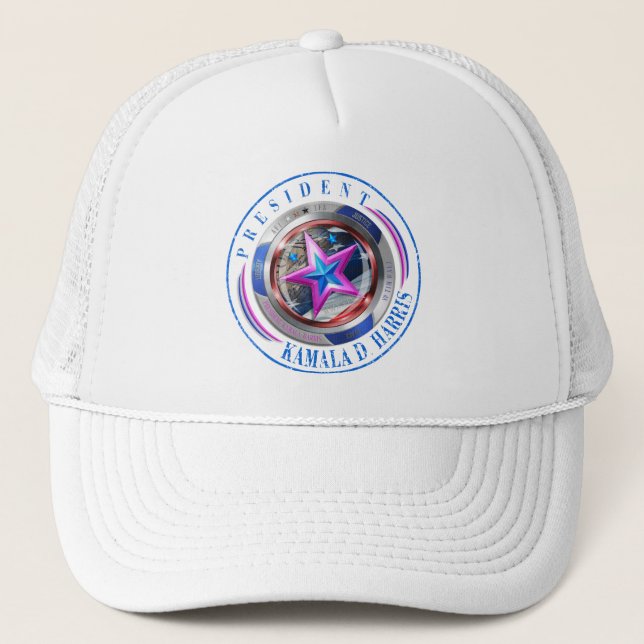 President Harris/Walz Stamp Medallion Cap (Front)