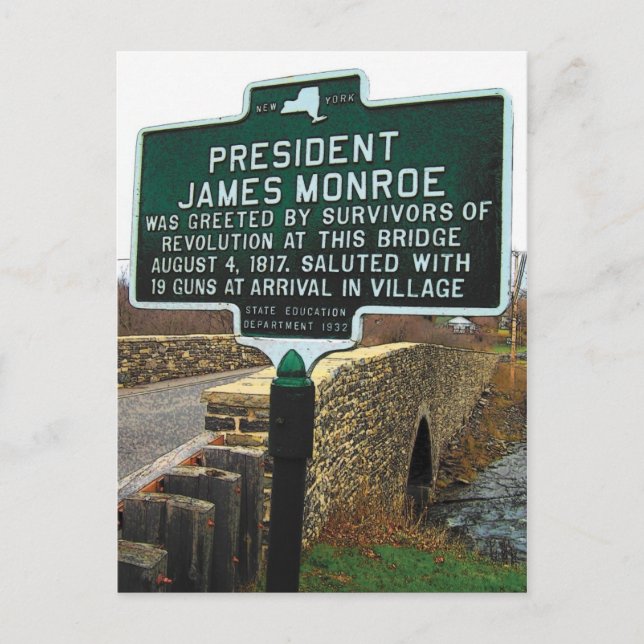 President James Monroe Stone Bridge Postcard (Front)