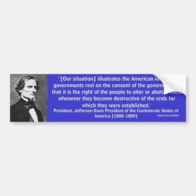President Jefferson Davis Bumper 8 Sticker (Front)