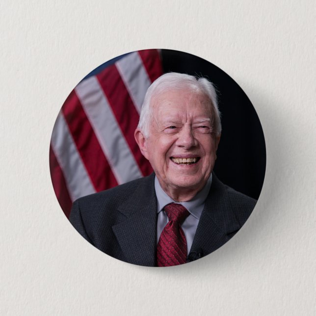 President Jimmy Carter Smiling 2 Inch Round Button (Front)