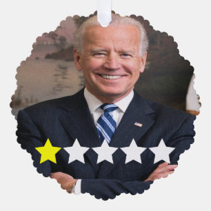 President Joe Biden Approval Rating Ornament Card