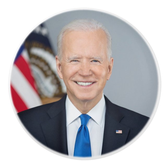 President Joe Biden White House Portrait   Ceramic Knob (Front)