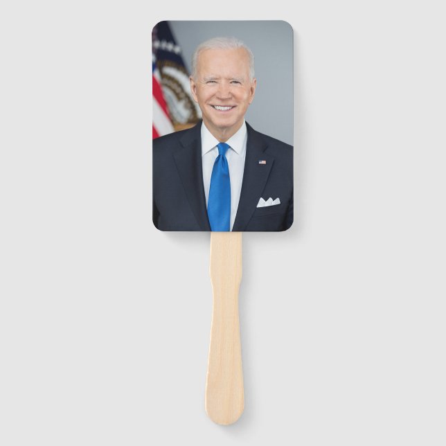 President Joe Biden White House Portrait   Hand Fa Hand Fan (Front)