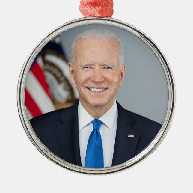 President Joe Biden White House Portrait   Metal Ornament (Front)