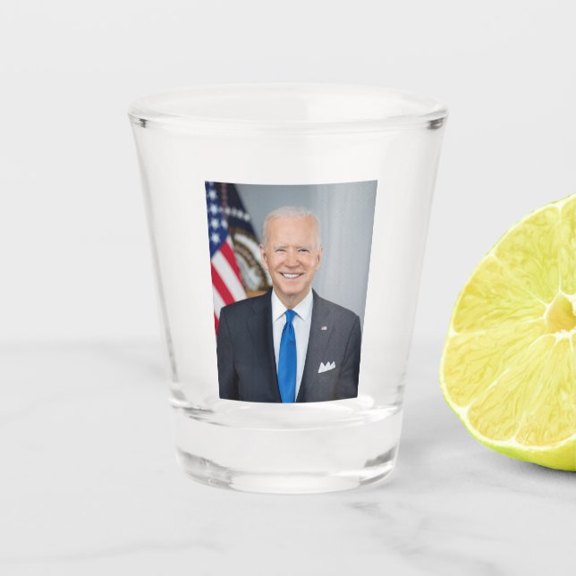 President Joe Biden White House Portrait   Shot Glass (Front)