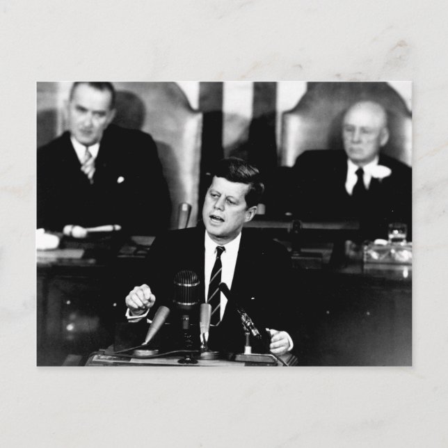 President John F. Kennedy Men to the Moon Speech Postcard (Front)