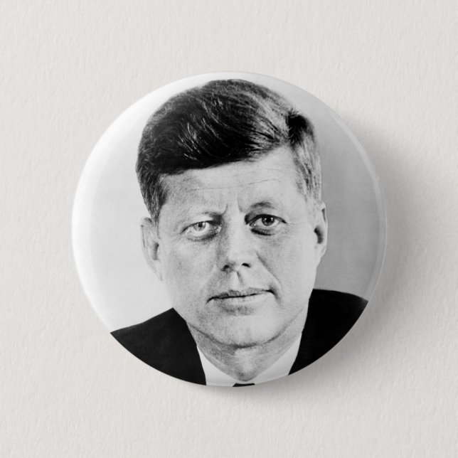President John F Kennedy Portrait 2 Inch Round Button (Front)