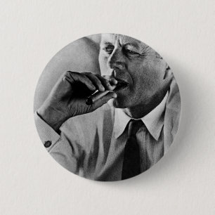 President John F Kennedy Smoking 2 Inch Round Button