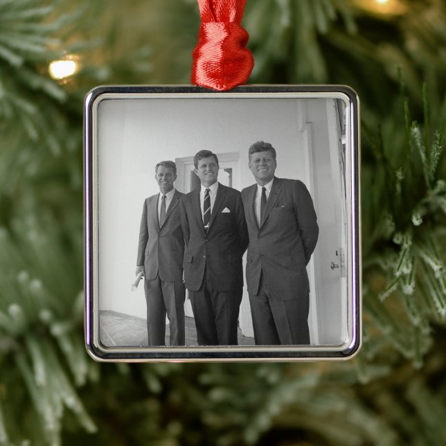 President John Kennedy & Brothers American Camelot Metal Ornament (Tree)