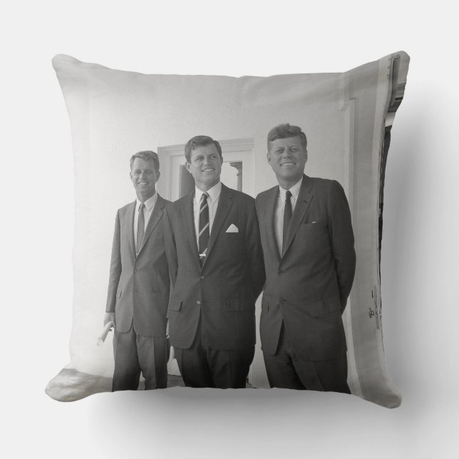 President John Kennedy & Brothers American Camelot Throw Pillow (Front)
