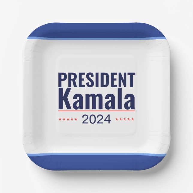 President Kamala 2024 Election Paper Plate (Front)